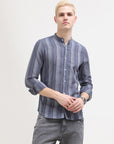 Aegen Blue Tapered Fit Shirt