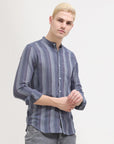 Aegen Blue Tapered Fit Shirt