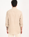 Camel Brown Slim Fit Check Shirt