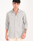 Grey Regular Fit Check Shirt