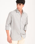 Grey Regular Fit Check Shirt