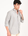 Grey Regular Fit Check Shirt