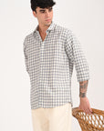 Grey Regular Fit Check Shirt