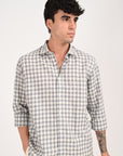 Grey Regular Fit Check Shirt