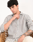 Grey Regular Fit Check Shirt