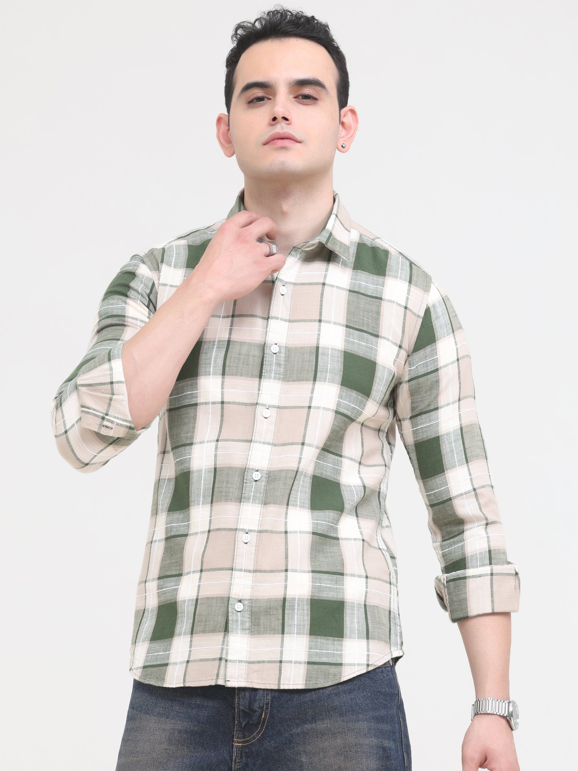 Moss Green Slim Fit Shirt