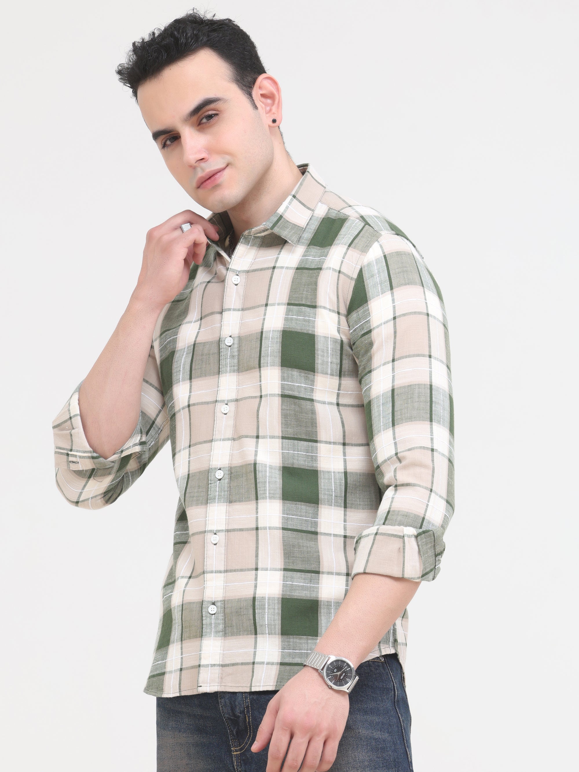 Moss Green Slim Fit Shirt