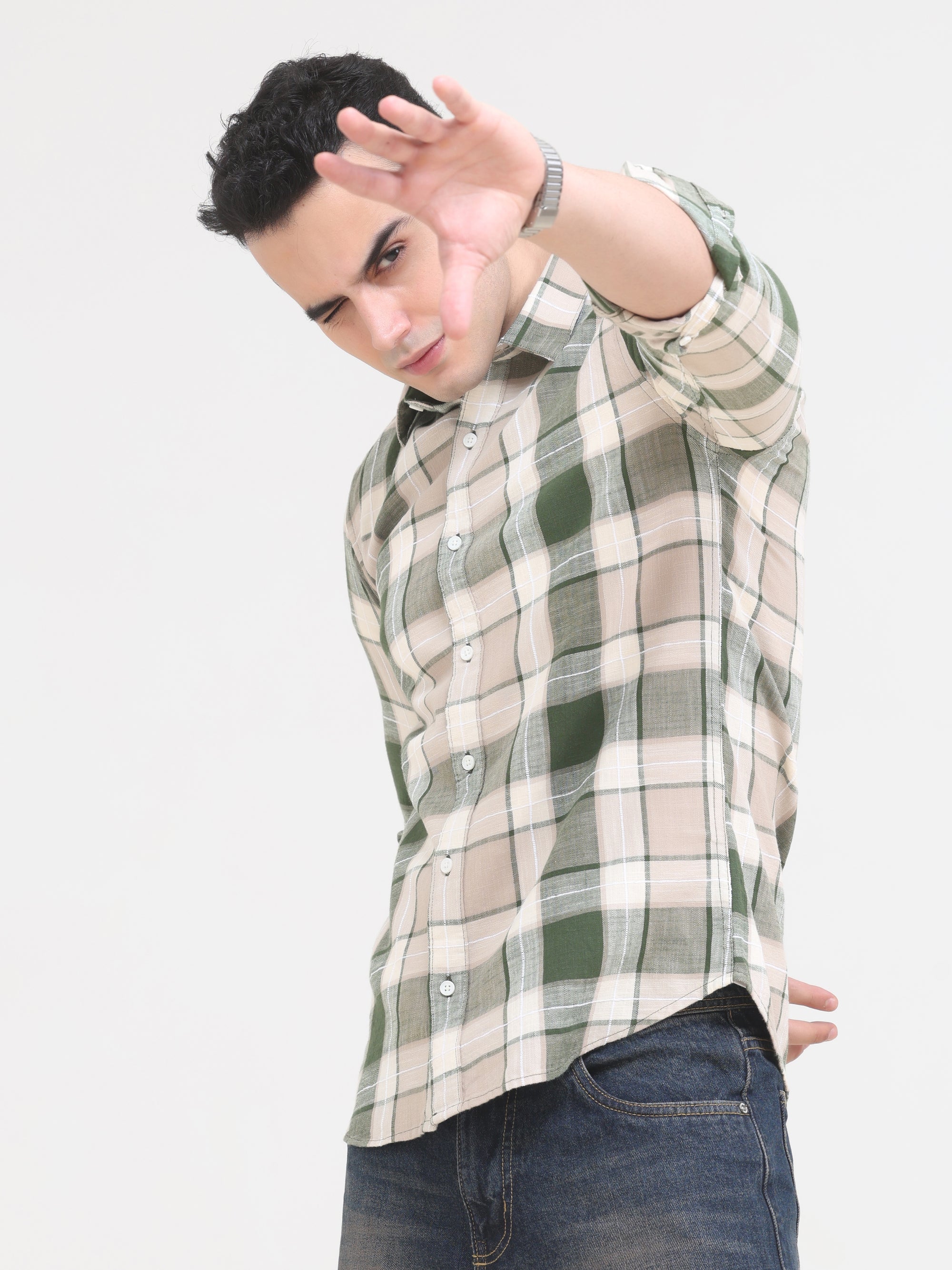 Moss Green Slim Fit Shirt