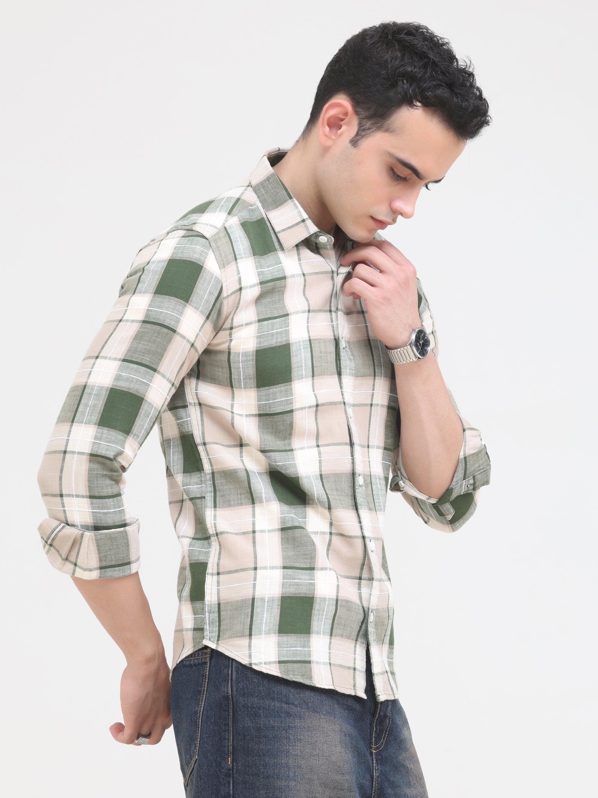 Moss Green Slim Fit Shirt
