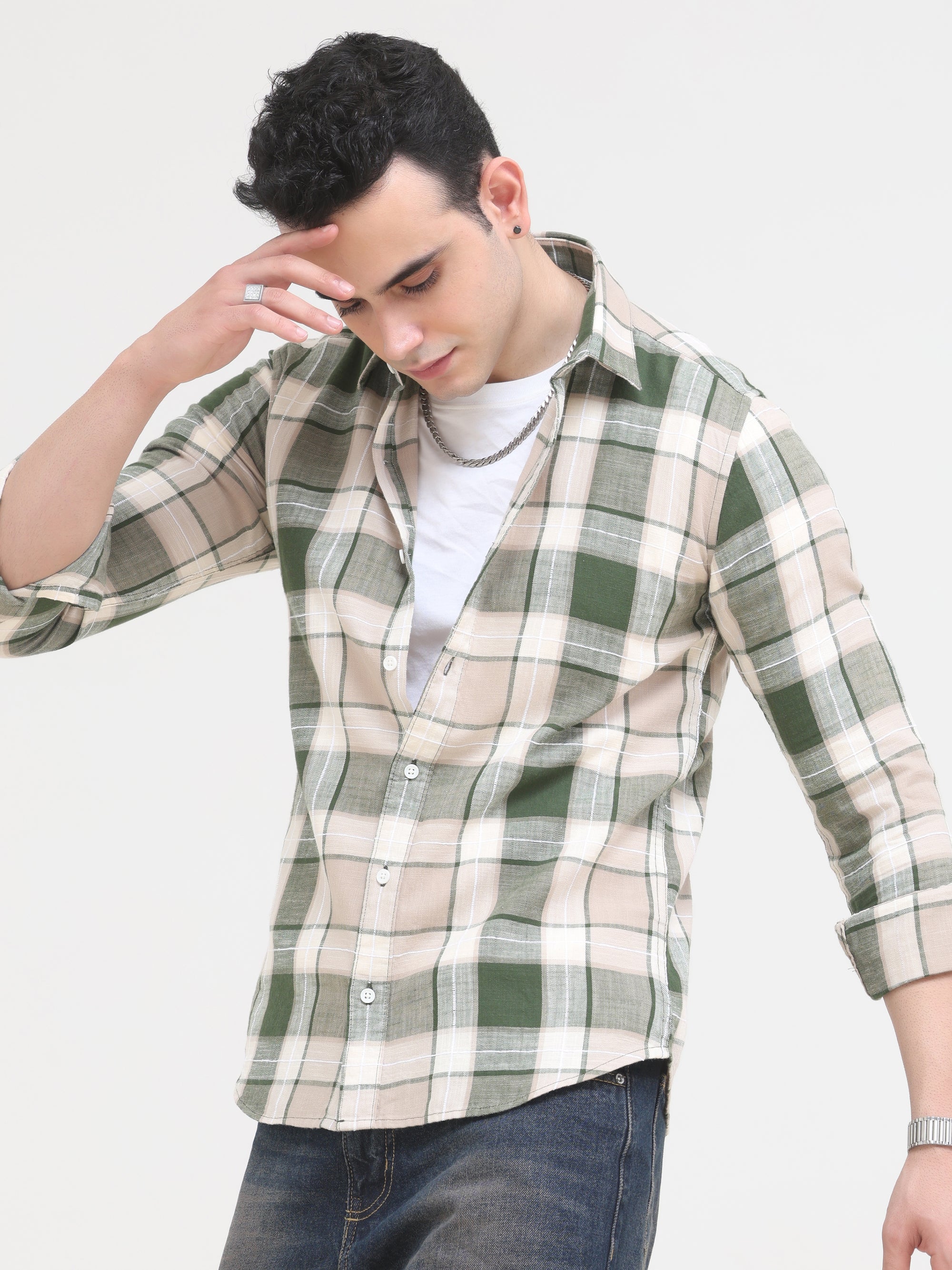 Moss Green Slim Fit Shirt