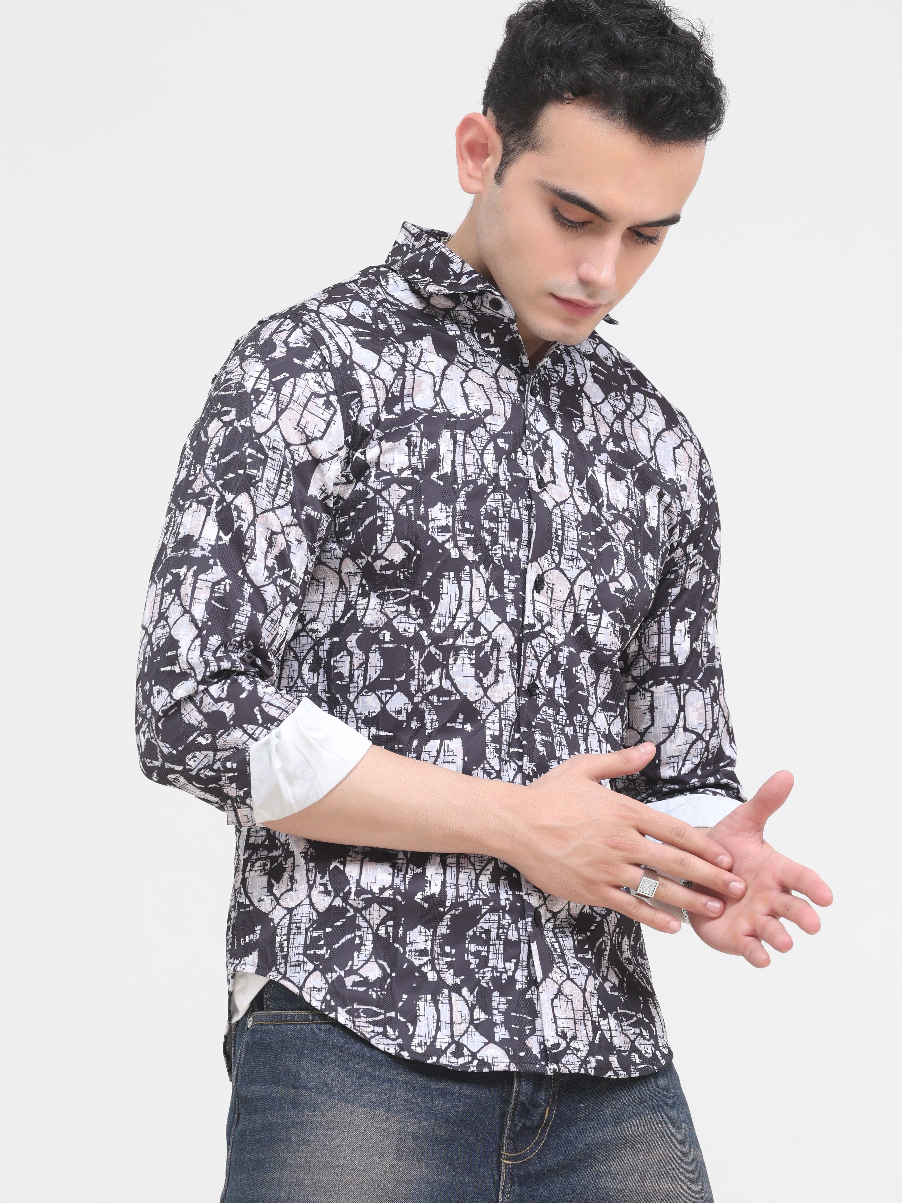 Black Tapered Fit Shirt