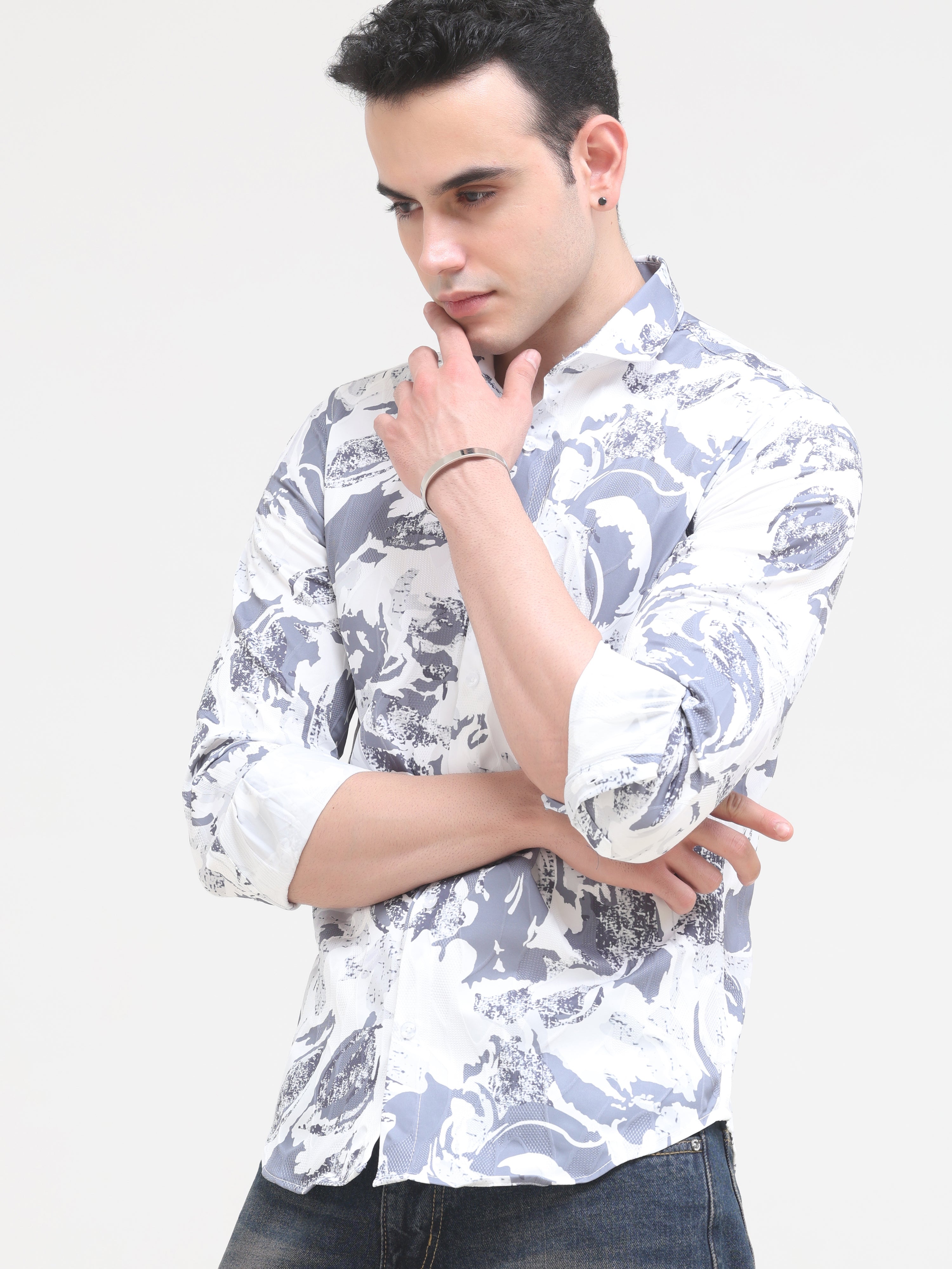 White Tapered Fit Shirt