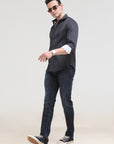 Crow Black Tapered Fit Shirt