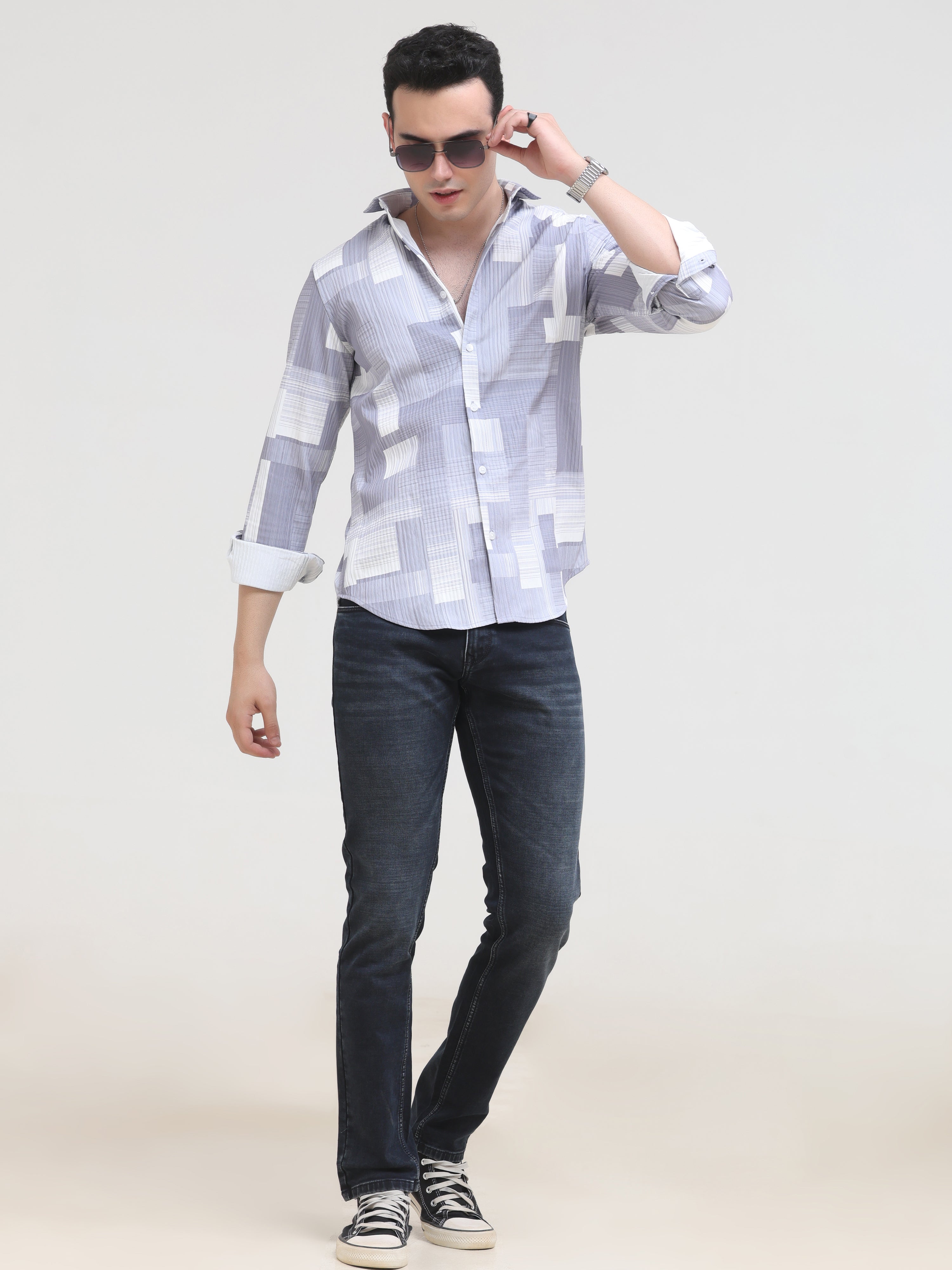 Fossil Grey Tapered Fit Shirt
