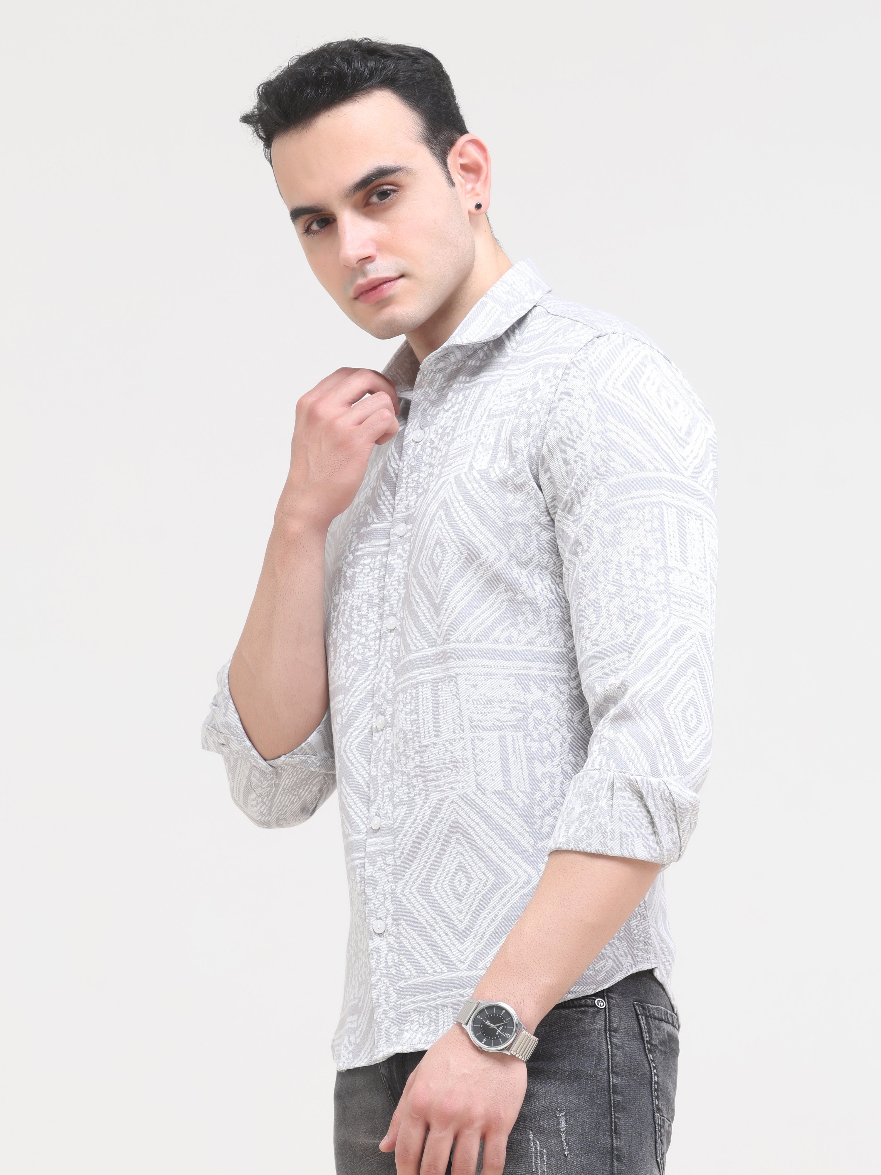 Beige Tapered Fit Shirt
