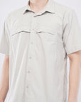 Half Sleeve Regular Fit Double Flap Shirt in Gray