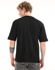 Black Drop Shoulder Half Sleeve T-Shirt