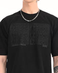 Black Drop Shoulder Half Sleeve T-Shirt