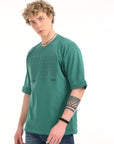 Green Drop Shoulder Half Sleeve T-Shirt