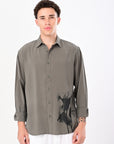 Pastel Green Relaxed Fit Floral Print Shirt