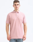 Pink Solid Polo Tshirt