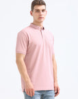 Pink Solid Polo Tshirt