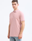 Pink Solid Polo Tshirt
