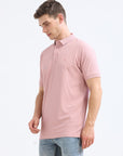 Pink Solid Polo Tshirt