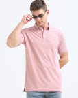 Pink Solid Polo Tshirt
