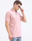 Pink Solid Polo Tshirt