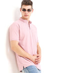 Pink Solid Polo Tshirt