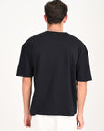 Drop Shoulder Half Sleeve Navy Blue T Shirt