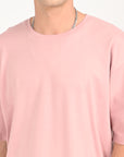 Drop Shoulder Half Sleeve Peach T Shirt
