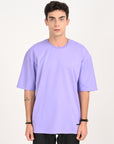 Drop Shoulder Half Sleeve Lavender T Shirt
