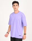 Drop Shoulder Half Sleeve Lavender T Shirt