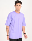 Drop Shoulder Half Sleeve Lavender T Shirt