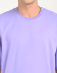 Drop Shoulder Half Sleeve Lavender T Shirt