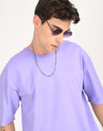 Drop Shoulder Half Sleeve Lavender T Shirt