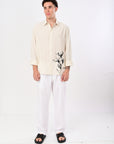 Ivory Floral Print Relaxed Fit Shirt