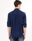 Relaxed Fit Navy Blue Denim Shirt
