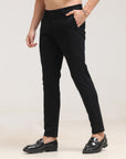 Jet Black Ankle Fit Cotton Pant