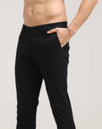 Jet Black Ankle Fit Cotton Pant