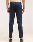 Navy Blue Ankle Fit Cotton Pant