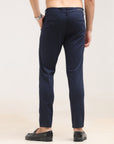 Navy Blue Ankle Fit Cotton Pant