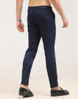 Navy Blue Ankle Fit Cotton Pant