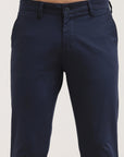 Navy Blue Ankle Fit Cotton Pant