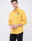Golden Yellow Relaxed Fit Printed Shirt