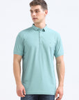 Green Solid Polo Tshirt