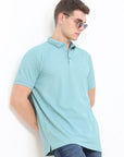 Green Solid Polo Tshirt