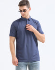 Denim Colour Solid Polo Tshirt